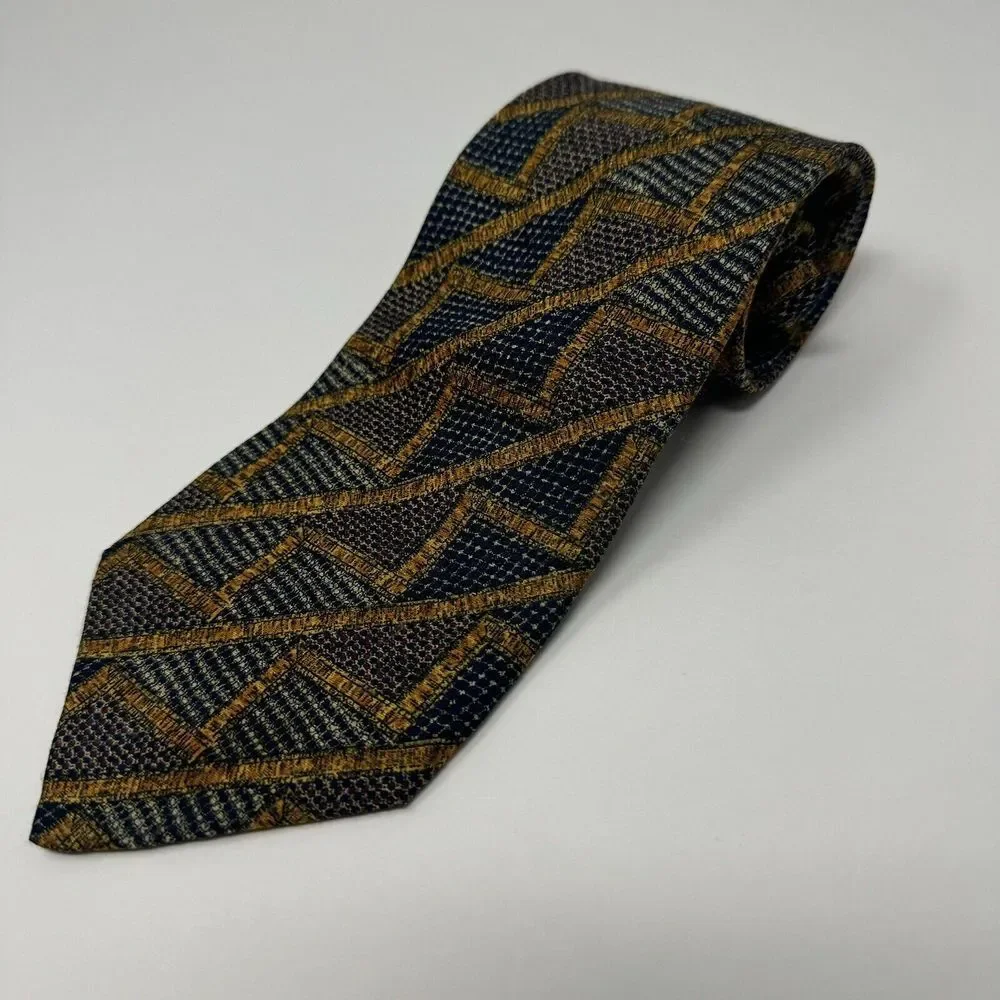 Ermenegildo Zegna Multicolor Geometric Triangle Silk Italy Tie‎ 59